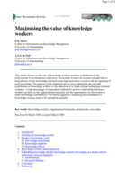 Maximising the value of knowledge workers