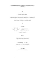 An investigation into the facilitators of the trustworthiness of managers