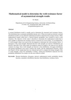 Mathematical model to determine the weld resistance factor of asymmetrical strength results