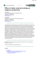 Effect of online social networking on employee productivity