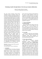 Technology transfer through industry-University-government collaboration