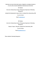 The role of selected E-Retailer attributes and behaviours in cultivating online shoppers' repurchase intention
