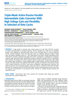 Triple-mode active-passive parallel intermediate links converter with high voltage gain and flexibility in selection of duty cycles