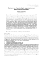Teachers’ use of questioning in supporting learners doing science investigations