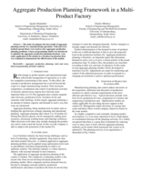 Aggregate production planning framework in a multi-product factory