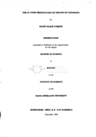 The in vitro propagation of species of Lotononis