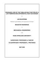 Pressure loss at the tubular inlet section of a low temperature differential heat exchanger