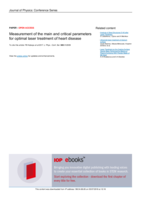 Measurement of the main and critical parameters for optimal laser treatment of heart disease