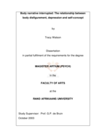 Body narrative interrupted: the relationship between body disfigurement, depression and self-concept