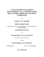 An EIA of Rietvlei farm's development as a conservation area within JMOSS management guidelines