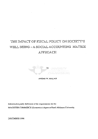The impact of fiscal policy on society's well being : a social accounting matrix approach
