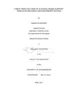 A best practice case of a school-based support team in an inclusive LSEN secondary school