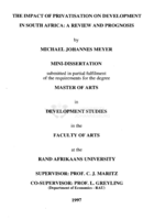 The impact of privatisation on development in South Africa : a review and prognosis