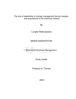 The role of leadership in change management during mergers and acquisitions in the chemical industry