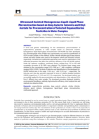 Ultrasound Assisted-Homogeneous Liquid-Liquid Phase Microextraction based on Deep Eutectic Solvents and Ethyl Acetate for Preconcentration of Selected Organochlorine Pesticides in Water Samples