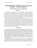 Intrapreneurial orientation as a field of inquiry  : a scoping review