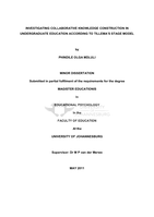 Investigating collaborative knowledge construction in undergraduate education according to Tillema’s stage model