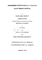 Anharmonic effects in a Cr + 1.9 at.% Fe alloy single crystal