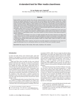 A standard test for filter media cleanliness