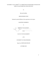 Economic Value Added as a predictor of share price in the South African telecommunications industry