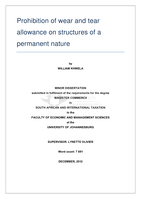 Prohibition of wear and tear allowance on structures of a permanent nature