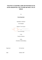 The effect of enzymes, gums and proteins on the water absorption, loaf volume and shelf life of bread