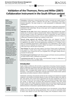 Validation of the Thomson, Perry and Miller (2007) collaboration instrument in the South African context