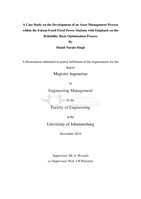 A case study on the development of an asset management process within the Eskom fossil fired power stations with emphasis on the reliability basis optimisation process