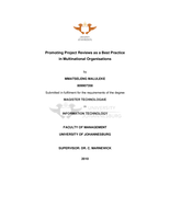 Promoting project reviews as a best practice in multinational organisations