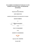 The alignment of information technology (IT) with business strategies in small and medium-size enterprises