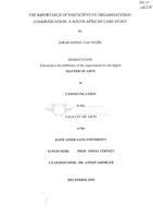 The importance of participative organizational communication : a South African case study