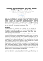 Methods to mitigate supply chain risks related to freeze-dried fruit importation to South Africa