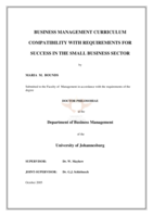 Business management curriculum compatibility with requirements for success in the small business sector.