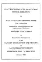 Staff recruitment as an aspect of school marketing