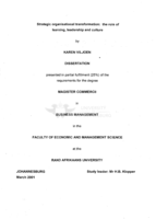 Strategic organisational transformation: the role of learning, leadership and culture