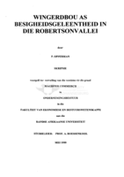 Wingerdbou as besigheidsgeleentheid in die Robertsonvallei