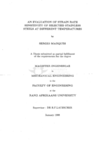 An evaluation of strain rate sensitivity of selected stainless steels at different temperatures