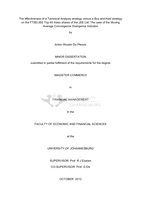 The effectiveness of a technical analysis strategy versus a buy-and-hold strategy on the FTSE/JSE top 40 index shares of the JSE Ltd : the case of the Moving Average Convergence Divergence Indicator