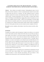 Customer complaints in the airline industry : a case of domestic and international air travellers in South Africa