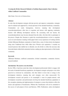 Crossing the divide : research methods to facilitate representative data collection within conflicted communities