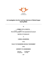 An investigation into the leaching behaviour of nickel-copper bearing matte