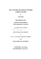 The attitudes of parents towards curriculum 2005