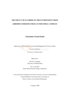 The impact of fluoride on the environment from airborne emissions from an industrial complex