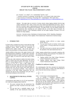 Overview of tapping methods from high voltage transmission lines