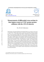 Measurements of differential cross-sections in four-lepton events in 13 TeV proton–proton collisions with the ATLAS detector