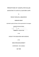 Perceptions of unemployed males migrating to Umtata, Eastern Cape