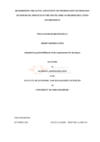 Determining the level and extent of information technology outsourcing services in the South African higher education environment