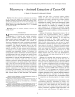 Microwave-assisted extraction of castor oil