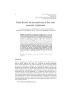 Palm kernel incinerated ash as low cost concrete component