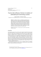 Factors that influence friction in tendons of unbonded post-tensioning systems